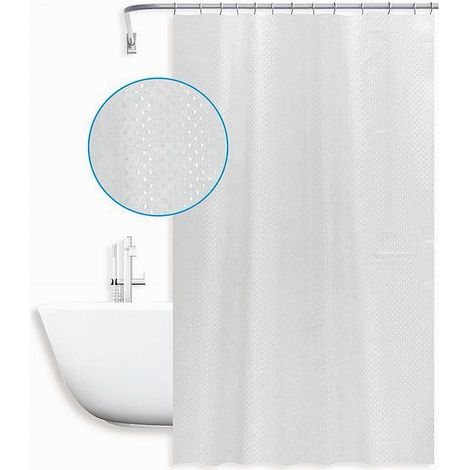 Trade Shop - Tenda Doccia Antimuffa Impermeabile 240x180 Cm Anelli Grigia Texture Rombi 59822 - (1/2)