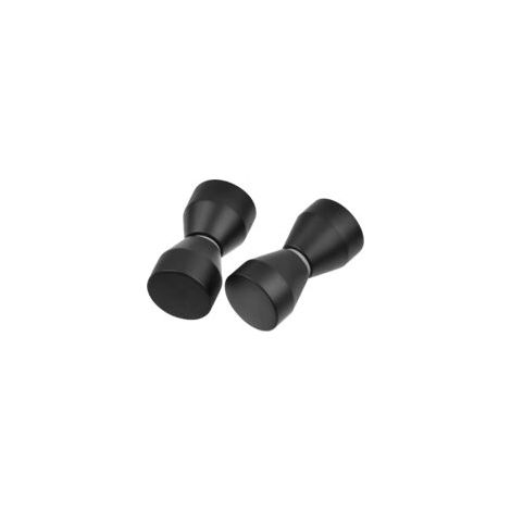 Lot de 2 poignées de porte de douche Sollbry en aluminium, finition chromée, pour salle de bain, cuisine, bureau, hôtel, 3 cm x 3 cm x 6 cm, noir mat (1/5)