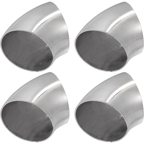 A Tube De Coude D'échappement A 45 Degrés 63mm Lot 4 Pour Voiture (1/4)
