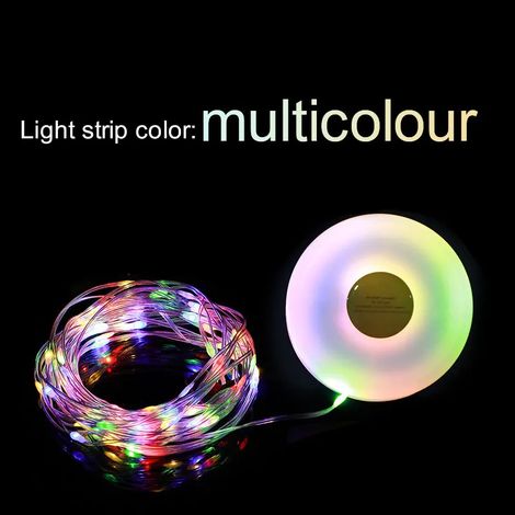 Guirlande lumineuse LED multicolore - Lampe de camping portable - 1800 mAh - Rechargeable - 8 m - Décoration d'ambiance extérieure (1/5)