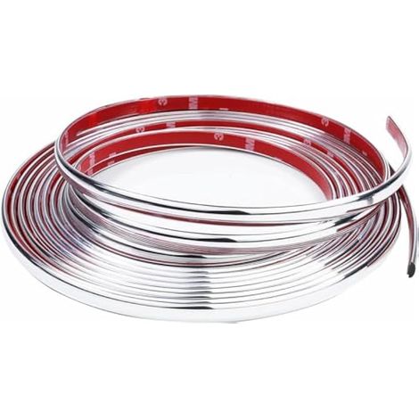 Bande Chrome Voiture 6mm5M Baguette Adhesive Chrome pour Carrosserie Fenêtre Décoration Extérieure (6mm5M) (1/3)