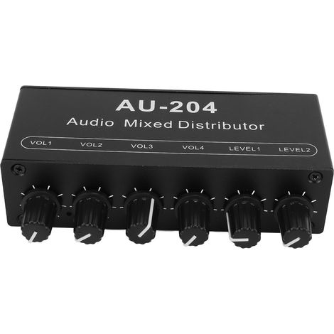 Boîtier Séparateur Audio Stéréo Mini Préampli Ampli Casque 2 Entrées 4 Sorties Jack 3.5mm (1/5)