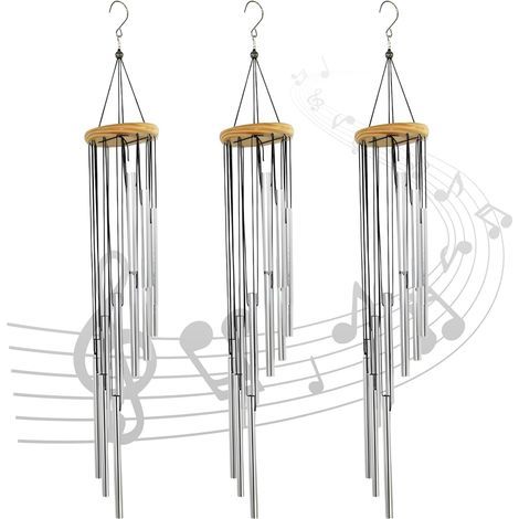 3pcs Carillon à Vent de Jardin,12 Tubes Carillons éoliens en Métal,55cm Bells Carillon éolien Cloches pour Extérieur,Décoration de la Maison (1/5)