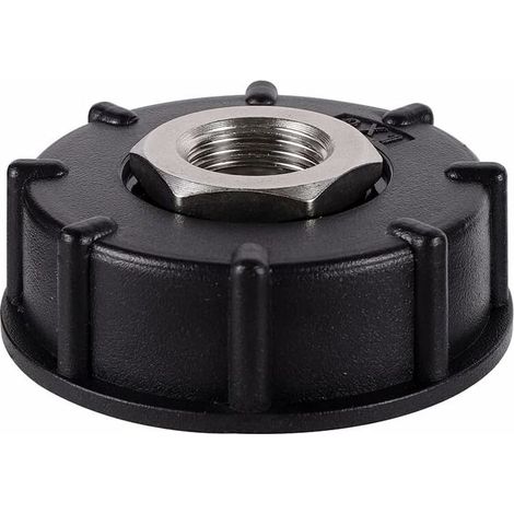 IBC S60X6 Adaptateur de réservoir d'eau Filetage Grossier avec raccord de Tuyau raccords de Bec de Valve en Acier Inoxydable (3/4" Filetage intérieur) (1/4)