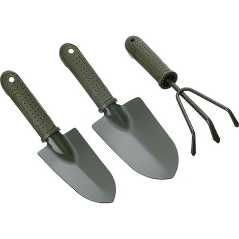 Lot de 6 Mini Outils de Jardinage, Râteau en Bois, Pelle en Acier, pour Intérieur et Extérieur