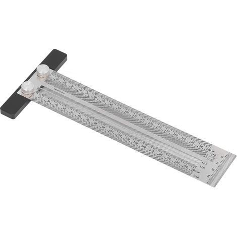 T-förmiges Lineal zum Anzeichnen und Positionieren, Messlehre für Schreiner, 200-mm-Lineal