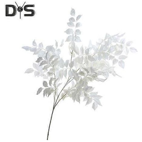 Plantes artificielles réalistes en plastique, fausse verdure, centre de table pour mariage, fête, maison ou bureau, décoration de branches et de feuilles artificielles coloréesblanc (1/5)