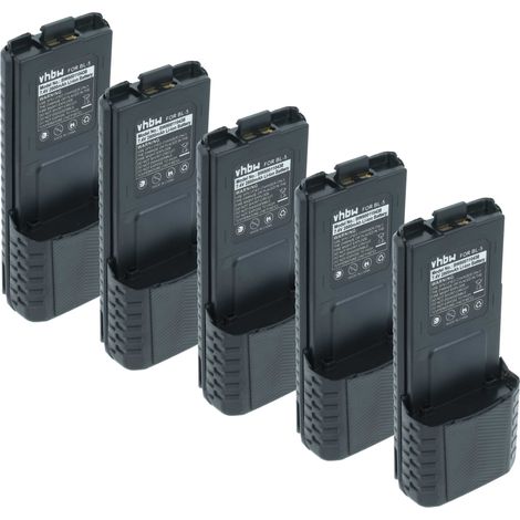 vhbw 5x Akku kompatibel mit Baofeng UV-5R, BF-F8, UV-5RA, UV-5RE, BF-F9 Funkgerät, Walkie Talkie (2800 mAh, 7,4 V, Li-Ion) (1/5)