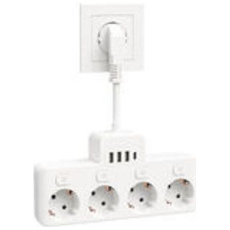 Multiprise avec USB C, Multiprise 4 Prises avec Interrupteur Individuels, Protection Contre Les Surtensions, 4000W 16 A (1/5)