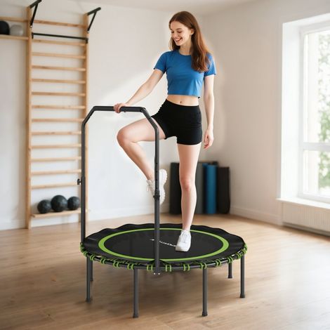 Trampoline de avec rampe réglable,trampoline sportif pour intérieur et extérieur,acier,plastique,vert-Da