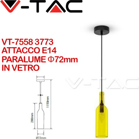 Lampadario a Sospensione Forma Bottiglia In Vetro Colore Giallo Attacco E14 Per Ristorante Sushi Bar SKU-3773 (1/5)