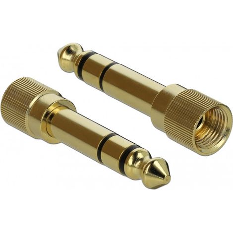 DeLOCK Ada. 6,35mm St3,5mm Bu 3Pin Metall und verschraubbar (65983)