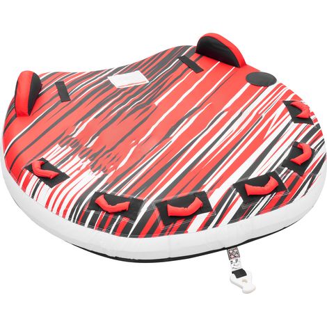 Mophorn Tubo Gonfiabile Trainabile per Barche Giochi da Mare, Adatto a 3 Persone con Carico di 231 kg, Ideale per Divertimento Acquatico, Rivestimento in Nylon e Maniglie Imbottite, Colore Rosso (1/5)