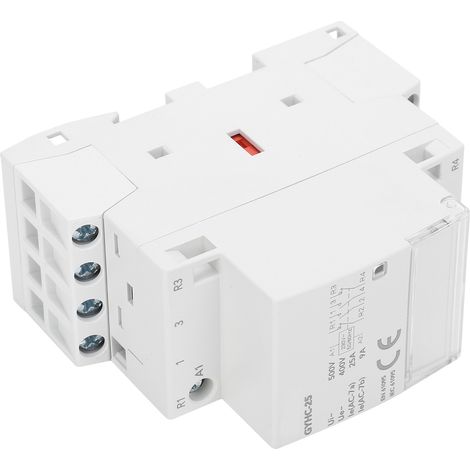 Contacteur Modulaire 4P 2NO+2NC 50Hz Blanc Portable Durable GYHC-25 (1/5)