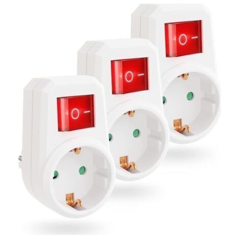Greate Socket Adapter with Switch 3x - Electrical Socket with Circuit Breaker and Switch (1/5)