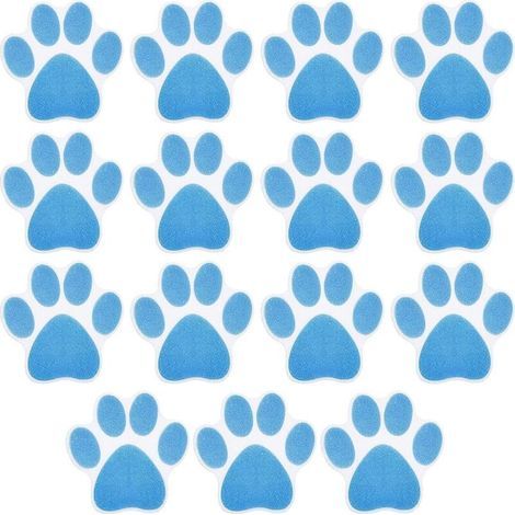 15 adesivi antiscivolo per vasca da bagno per bambini e adulti, adesivi antiscivolo a forma di zampa di cane per doccia, cuscinetti antiscivolo impermeabili per vasca da bagno, doccia, bagno (blu, 88 (1/5)