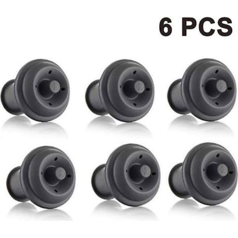 Bouchons Sous Vide Vin - Silicone Flexible - Conservation Jusqu'à 10 Jours - Pour Cave À Vin - Lot De 6 (1/3)