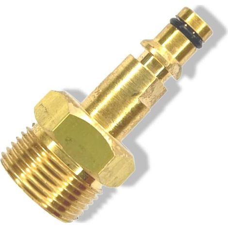 Adattatore compatibile con tubi ad alta pressione M22 x 1.5 IG. Per Kärcher, Kränzle, ecc., adattatore a connessione rapida lungo 5 cm. (1/4)