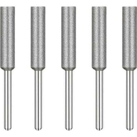 Fraise d'affûtage de tronçonneuse , affûteuse de tronçonneuse diamantée, têtes de meulage, pierre à aiguiser pour tronçonneuse, 4 mm, pour affûteuse de tronçonneuse, 5 pièces (1/4)