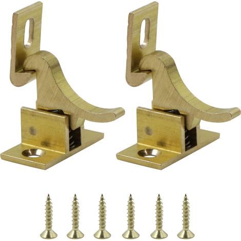Serrure de porte à angle droit à 90 degrés - Lot de 4 loquets coulissants avec vis pour portes et fenêtres de toilettes, quincaillerie pour tous types de portes intérieures.
