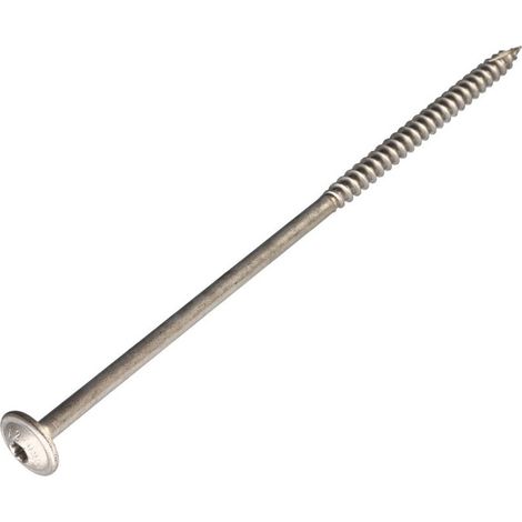 Vis charpente tête disque Inox A2 6X60 Filetée sur 36 TORX T25 Diamètre de tête: 15-100 pièces