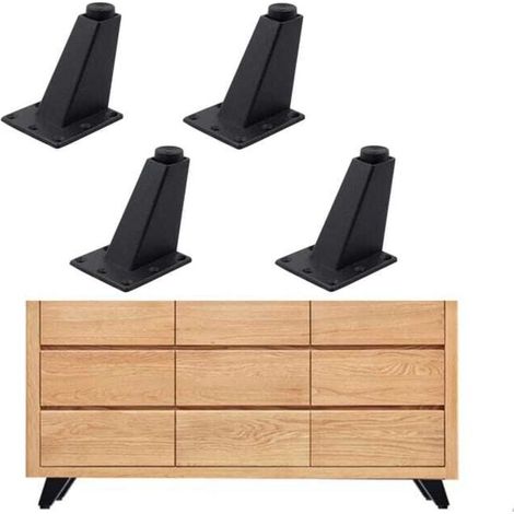Pieds de meubles pour canapés, tables, armoires, tables basses, téléviseurs et autres, 4 pièces, 10 x 7,3 x 6,3 cm, robustes, durables (1/4)