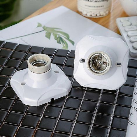 Douille E27 en céramique, lot de 8 supports de douille E27 pour lampe murale ou plafonnier/balcon. (1/5)