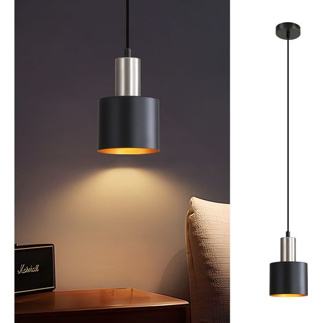 GBLY Hängelampe Esstisch Pendelleuchte E27 Schwarz - Hängeleuchte Retro Schlafzimmerlampe Nachttisch Höhenverstellbar Küchenlampe Hängend Esszimmerlampe Vintage Industrial Ohne Leuchtmittel
