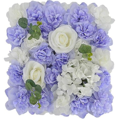 Panneau de fleurs artificielles roses, décor romantique à faire soi-même, panneau floral décoratif, fond photo pour mariage, événement, décoration murale intérieure-Purple (1/5)