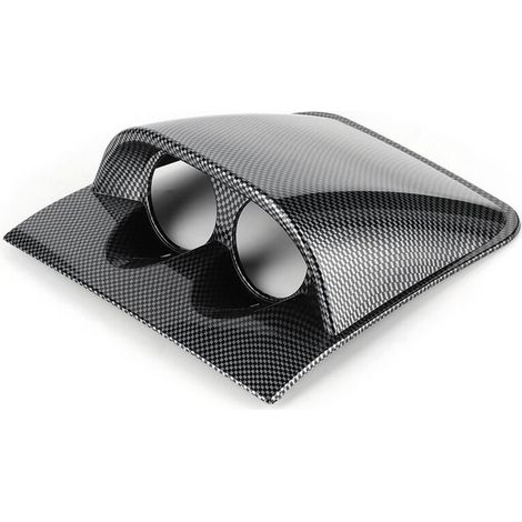 2in dosette de tableau de bord à double jauge, dosette de jauge de tableau de bord double trou support de support de compteur de voiture accessoire Auto universel(Style de fibre de carbone) (1/5)