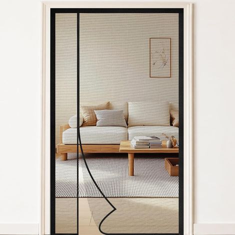 Moustiquaire Porte Magnétique 80 x 200cm,Moustiquaire Porte Aimantée  Rideau Magnétique pour Ouverture Latérale,Sans perçage,Fermeture Automatique Moustiquaire Aimantée,pour Salon/Chambre Portes (1/5)