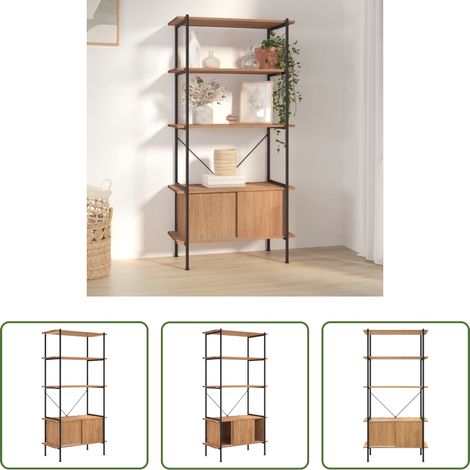 Schrank - Regal mit 5 Böden und Schrank 80x40x163 cm Stahl Holzwerkstoff (1/5)