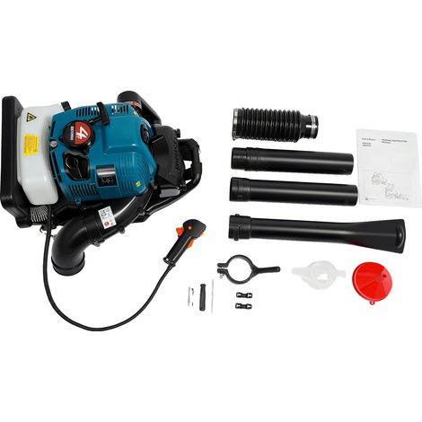 Souffleur de feuilles à essence, moteur 4 temps, démarrage manuel, Bleu (1/2)