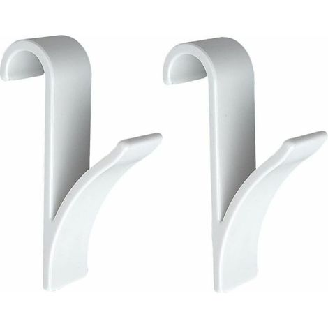 Crochet radiateur, Crochet radiateur sèche serviette, plastique blanc, Lot de 2, (1/4)