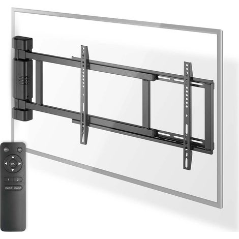 Soporte de pared para tv motorizado 32 - 75 - peso maximo de pantalla compatible 50 kg rotativo minima distancia de la pared 56 mm controlado a distancia abs acero negro