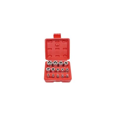Set di 14 prese esagonali interne a stella tipo E4-E24 (rosse) - Crezuo