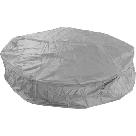Couverture pour spa, ronde, 190 cm, taffetas de polyester, imperméable, grise, 190 x 30 cm (1/5)