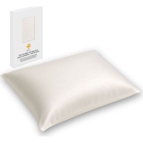 Taie d'Oreiller - INPHYSIO - Soie de mûrier 22 momme - 60x40cm - Antimicrobienne SILVADUR™ 930 Flex