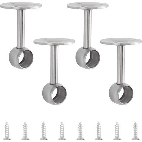 Support de tringle à rideau de plafond, 4 supports robustes pour tringle à rideaux, support de montage au plafond, support de tringle de penderie, supports pour tringles de 16 mm (1/5)