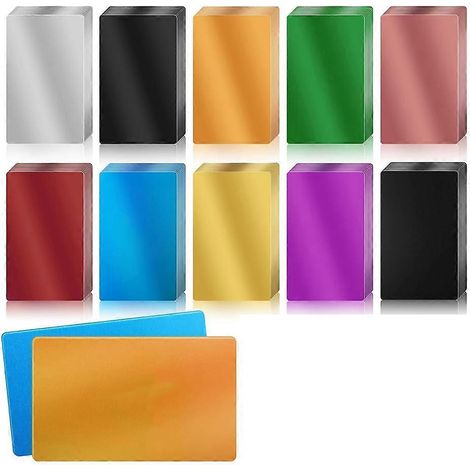 200 Rohlinge aus Metall zum Gravieren, farbige Aluminiumfolie, Lasergravur, Visitenkarten, Mehrzweckgravur (10 Farben) (1/5)