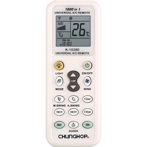 Telecomando universale per condizionatori d'aria per LG Gree Midea Toshiba Haier Daikin Hitachi Sharp Panasonic Samsung Sanyo Hisense Fujitsu Whirlpool e oltre 1000 marche di controller per condiziona