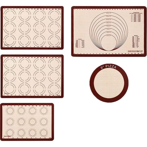 Tapis De Cuisson En Silicone - Non-Adhérent - Pour Macarons Et Biscuits - 4 Tailles 42x29 5 Cm 30x21 Cm 22 8x22 8 Cm 40x60 Cm (1/5)