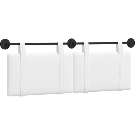 Tête de lit suspendue Montage mural Blanc 130 x 55 x 5 cm tissu (1/5)