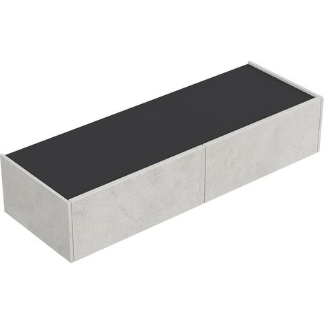 Hängekonsole Urban Slimline 2 Schubladen Push-to-open Stein