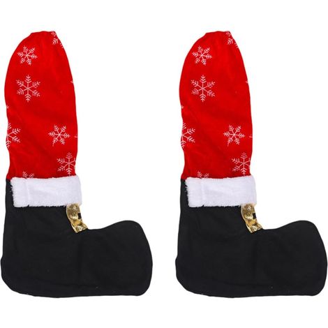 CCYKXA2 Pieces Chair Leg Straps, Fabric Chair Leg Covers, Christmas Snowflake Design, Fitted, Festive Home Style