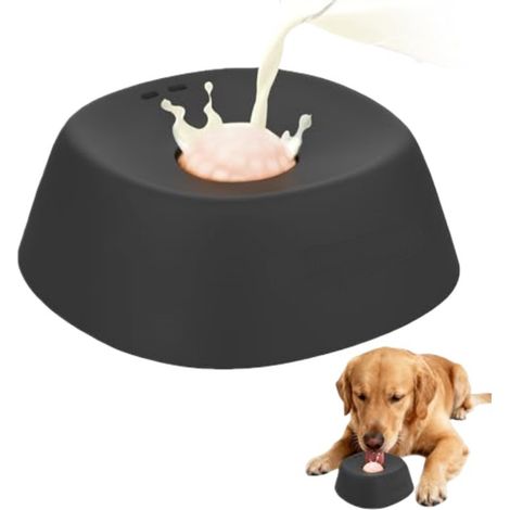 Gamelle sphérique noire et antidérapante, adaptée aux chiens qui mangent lentement. (1/5)