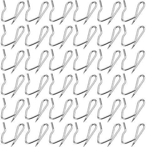 58 épingles à rideaux métalliques - Crochets pour rideaux plissés (1/5)