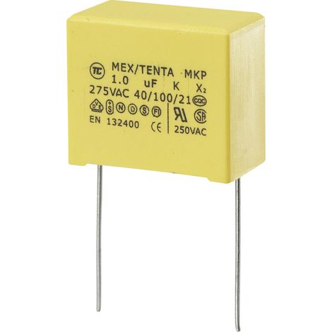 TRU COMPONENTS MKP-X2 1 St. MKP-X2-Funkentstör-Kondensator radial bedrahtet  1 µF 275 V/AC 10 % 22.5