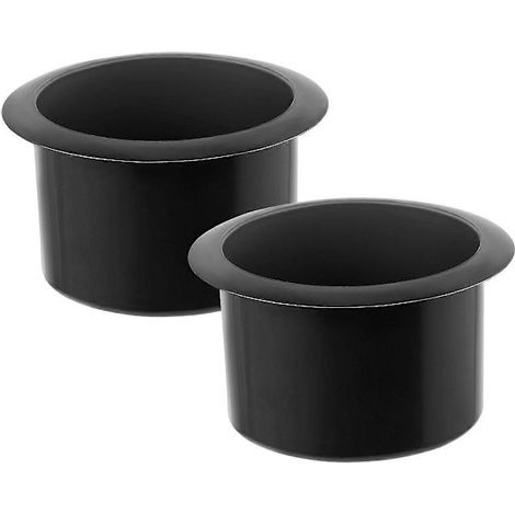 OUNONA Lot de 2 poignées de fauteuil en plastique noir, porte-gobelets de rechange pour canapé, bateau, fauteuil, voiture, camion, table