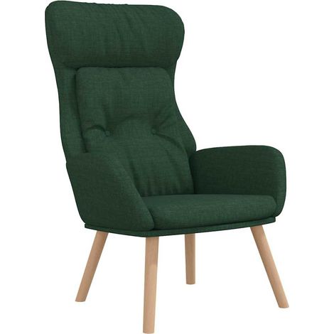 Maison Exclusive - Sedia Rilassante Verde Scuro in Tessuto (1/5)